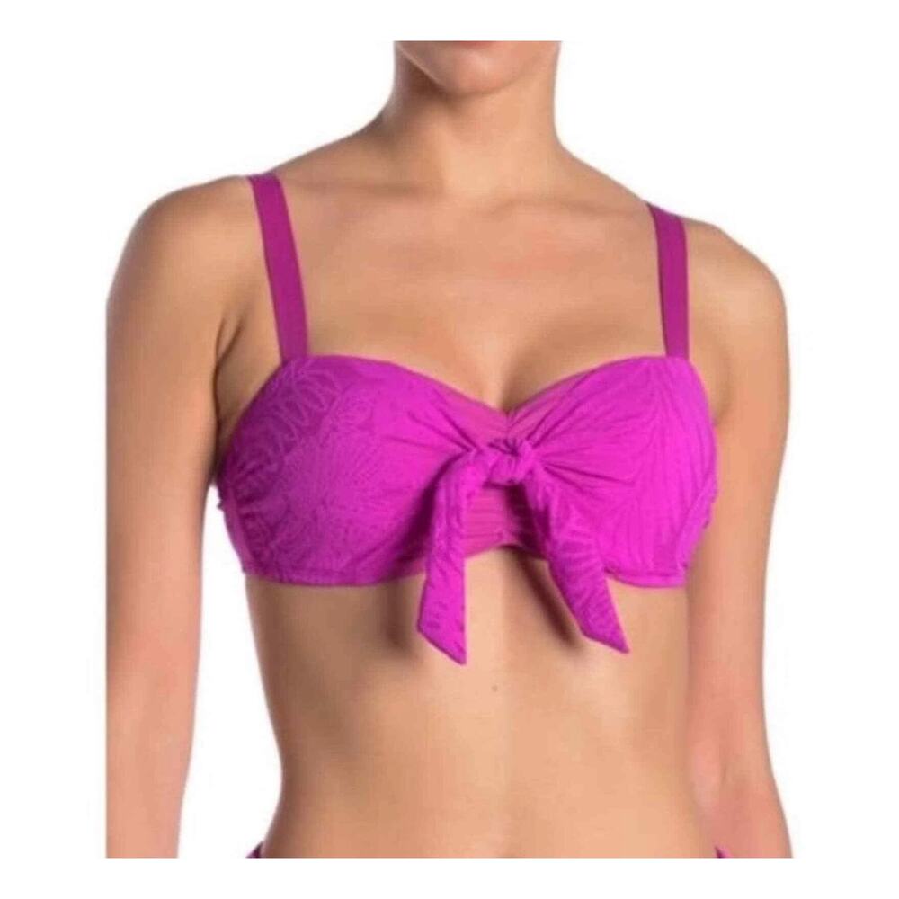 Athena Sun Daze Magenta Purple Tie Front Underwire Bra Style Bikini Top